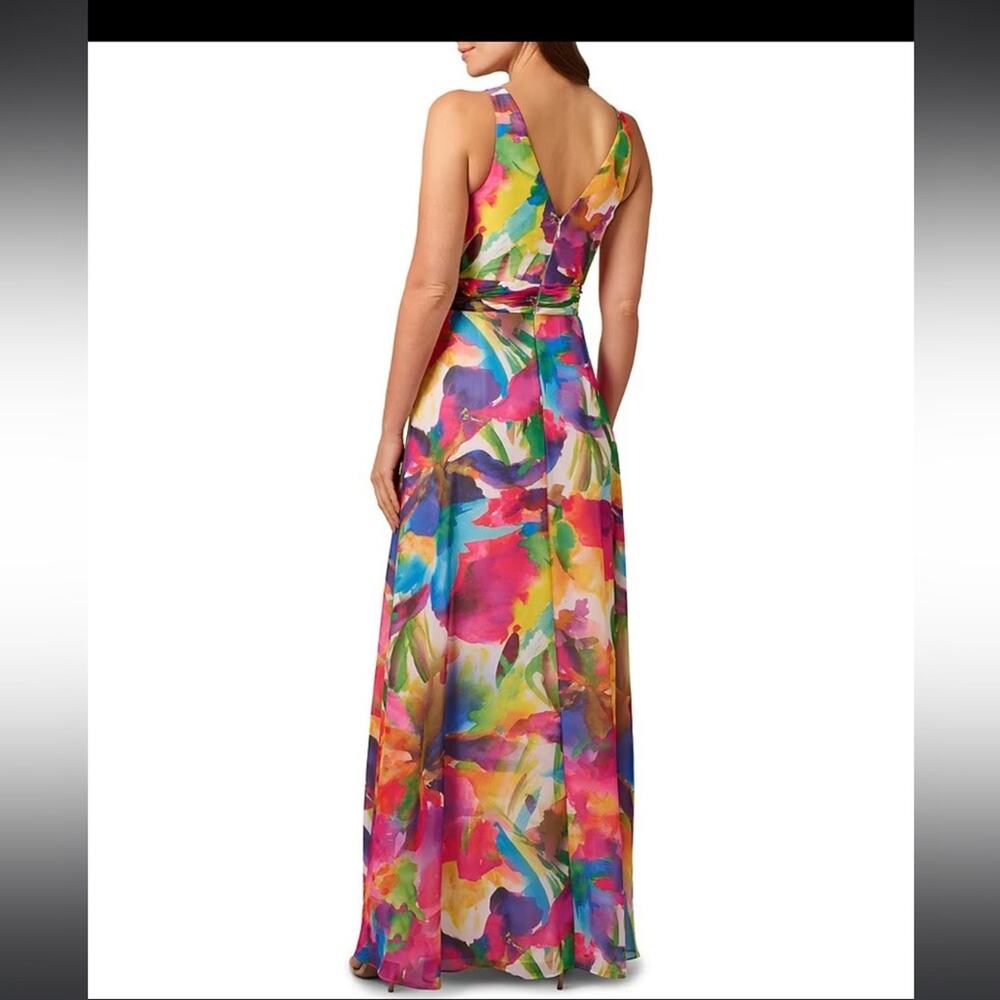Liv Foster Multicolored-print Gown Colorful Size 0 Cut Outs - Picture 6 of 8